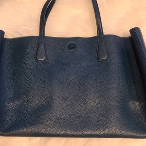 Authentic Tory Burch Teal Leather Perry Tote